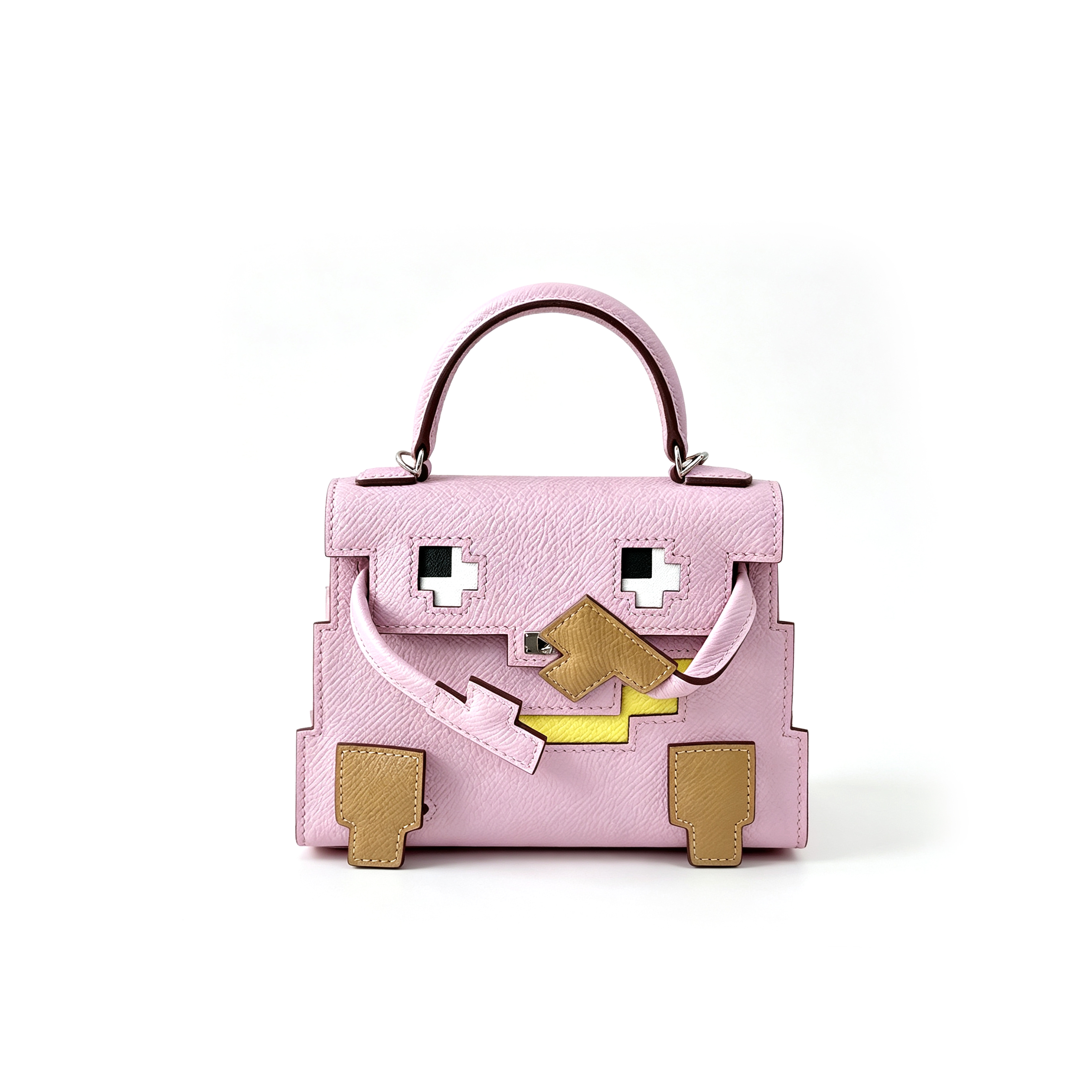 HERMÈS KELLY DOLL PICTO EPSOM PALLADIUM HARDWARE (16*12*7cm)